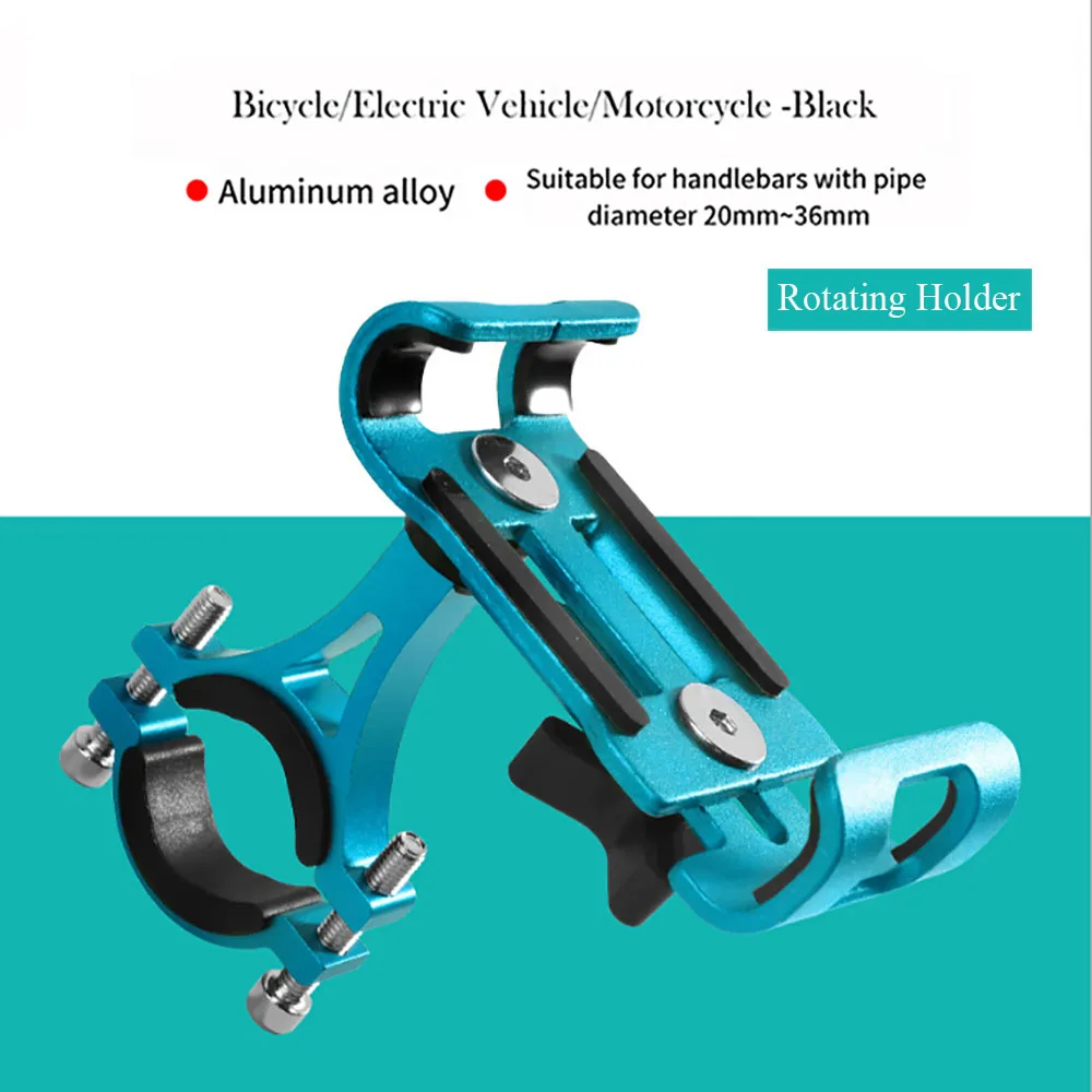 Rotating-Blue Полностью алюминиевый сплав держатель для мобильного телефона Подставка для велосипеда мотоцикла металлический горный велосипед дорожный велосипед держатель для телефона для i6 i7 i8 - Цвет: Rotating-Blue
