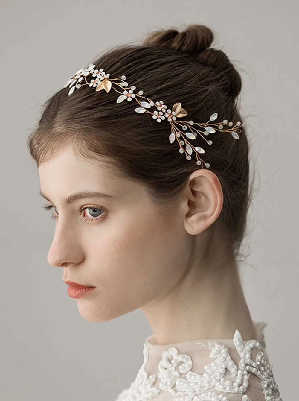 Женский обруч для волос с золотыми листьями стразы богемный головной убор