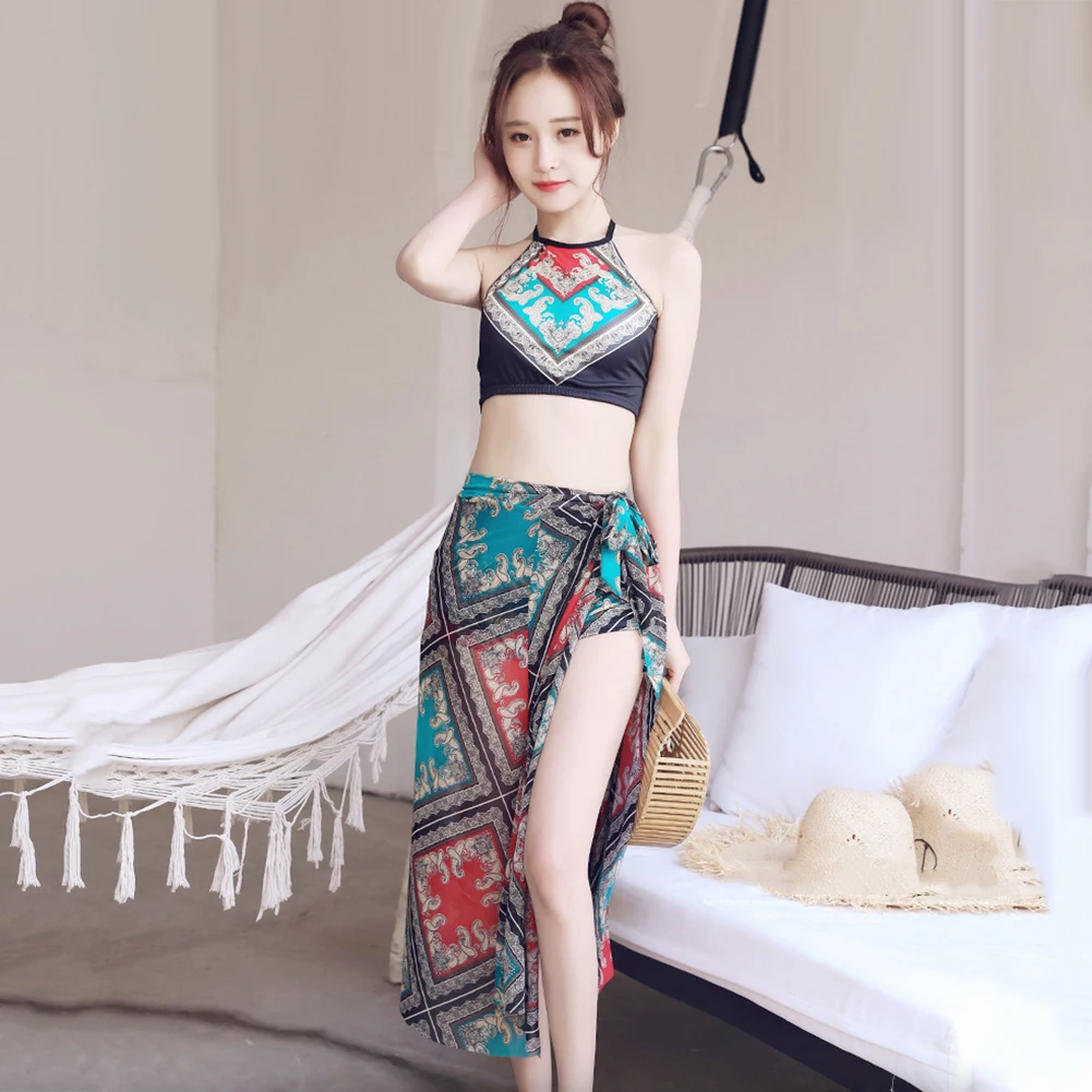 Комплект из 3 предметов купальник бикини комплект Для женщин сексуальный крест