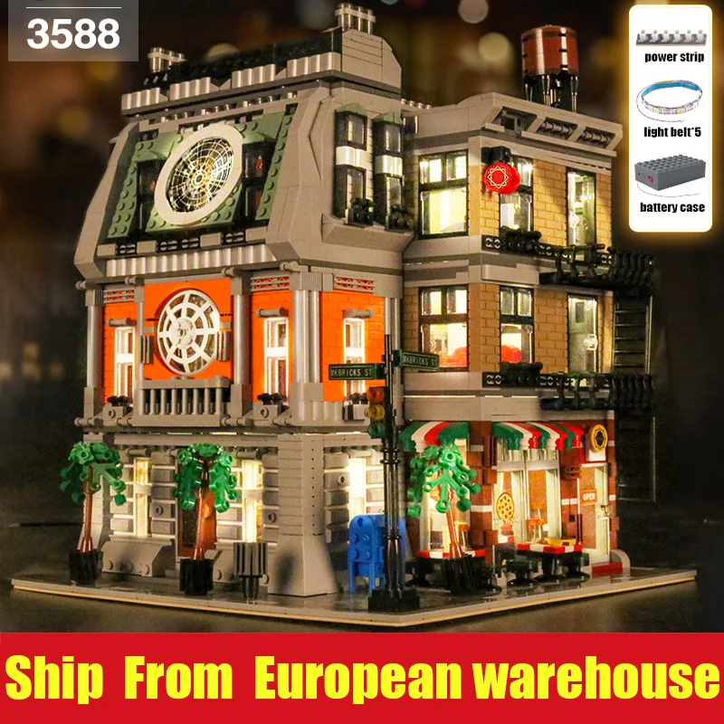 Пресс форма для KING 16037 Streetview игрушки MOC 37592 Sanctorum модель Наборы строительные блоки