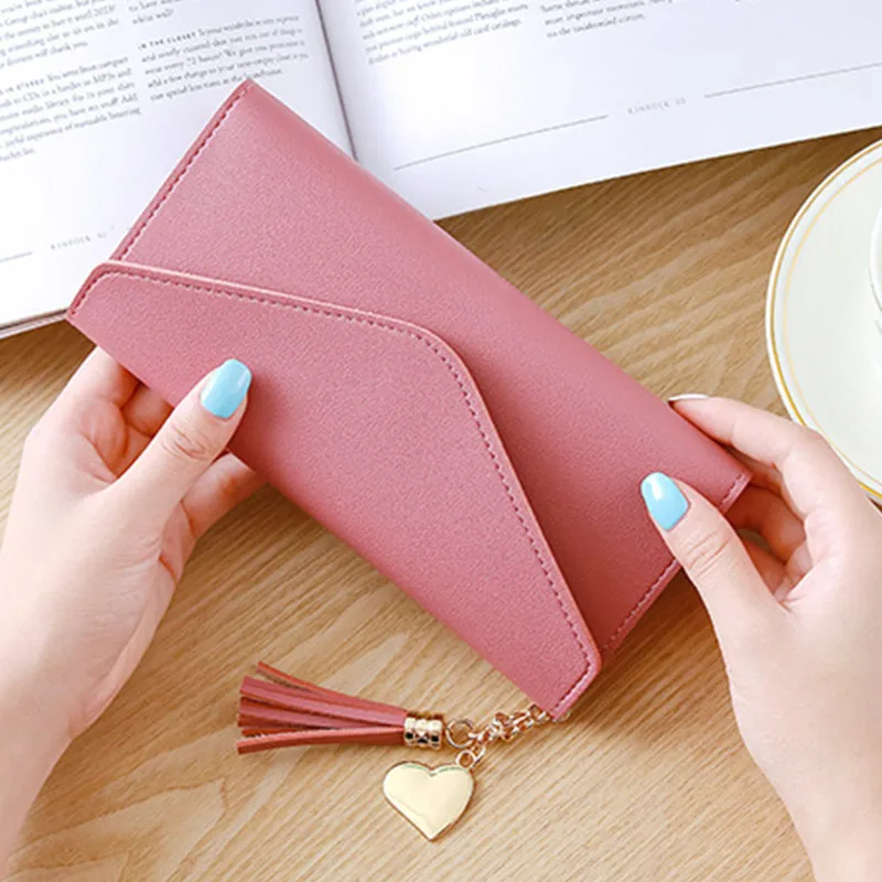 

Women Leather Slim Wallet Long Design Trifold Credit Card Holder Organizer Purse MAEA99
