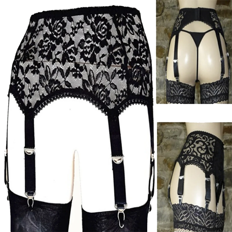 

Кружевная нейлоновая Женская подвязка ремни 6 ремни-подвески с металлическими пряжками