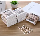 Ватный тампон с двумя головками, 3580100, шт.упак., ватные палочки для женского макияжа, наконечники для деревянных палочек, инструменты для ухода за носом, чистка ушей