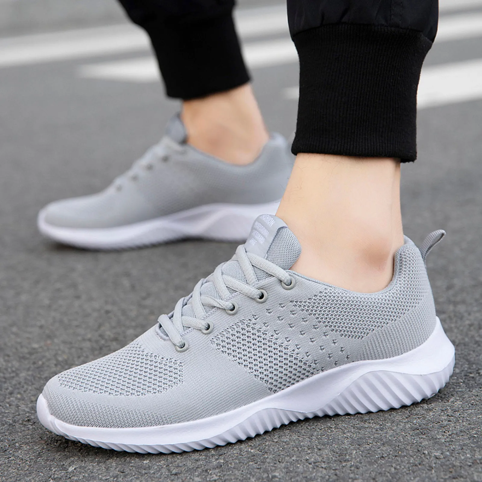 

Men Casual Shoes 2021 Fashion Men Mesh Casual Sport Shoes Lace-up Breathable Soft Bottom Sneakers Zapatillas Hombre #01