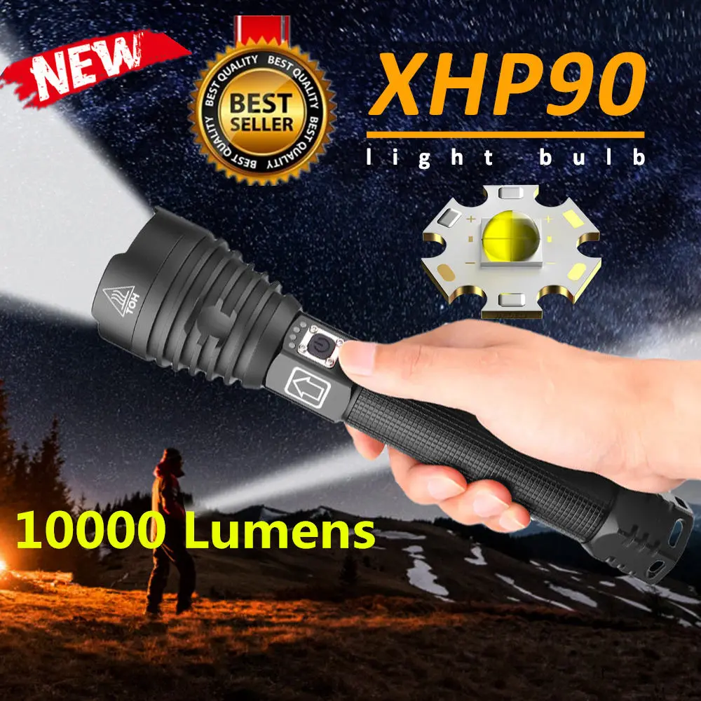 Яркость XHP90 светодиодный фонарь тактические фонарики с зумом дальний 18650/26550