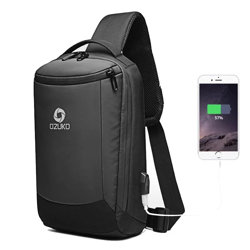 Мужская сумка через плечо большая емкость для хранения многофункциональная