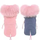 Зимнее пальто для собак, флисовая парка Теплая из искусственного меха Тедди Комбинезоны с капюшоном для собак XS S M L XL