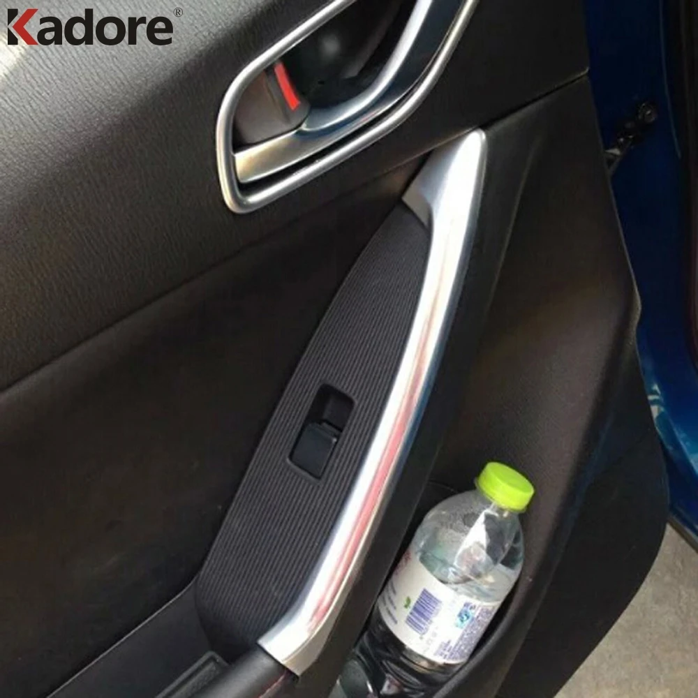 

Для Mazda CX-5 CX5 2012 2013 2014 2015 2016 внутренняя кнопка переключения стекла, крышка подлокотника задней двери, отделка, аксессуары для интерьера автом...