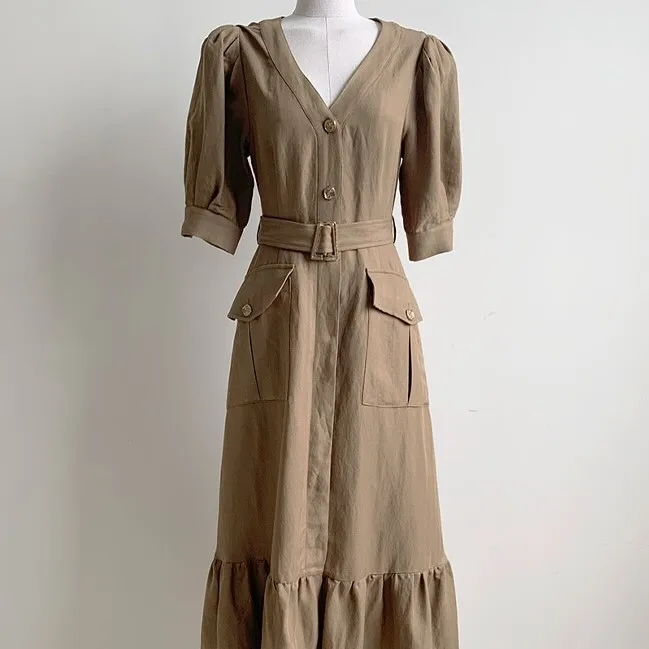 

2021 New Summer Shirt Dress Evening Female Vintage Dress Party Oversize Short Sleeve Beach Women Dresses Robe Vestido Prom