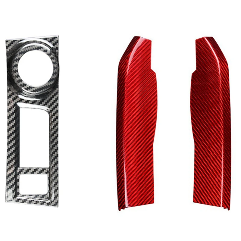 

2 Set Car Accessories: 1 Set Car Central Control Strips Sticker & 1 Pcs Car Central Ignition Device Start Button Frame