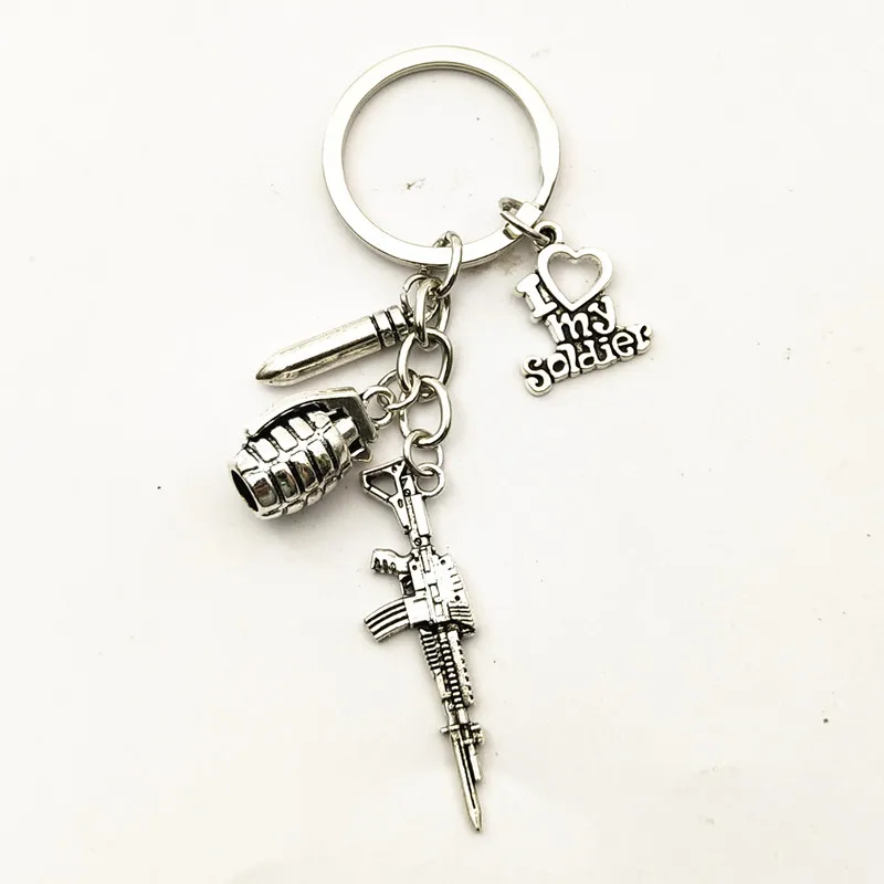 Новый штурмовой подвесной солдат с гранатой брелок надписью Love My Soldier кольцо для