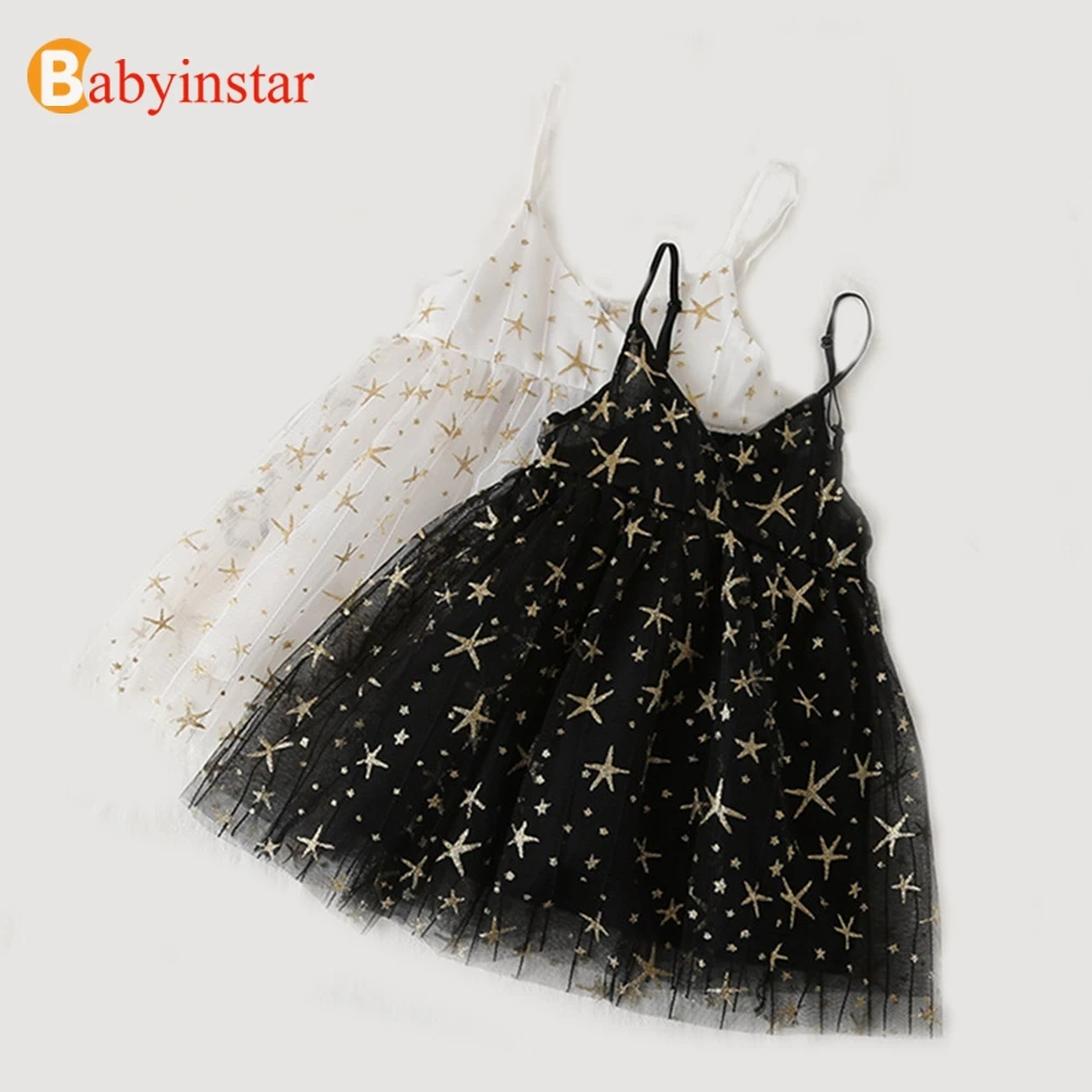 Babyinstar/летние брендовые Детские платья для девочек изысканное платье со звездами