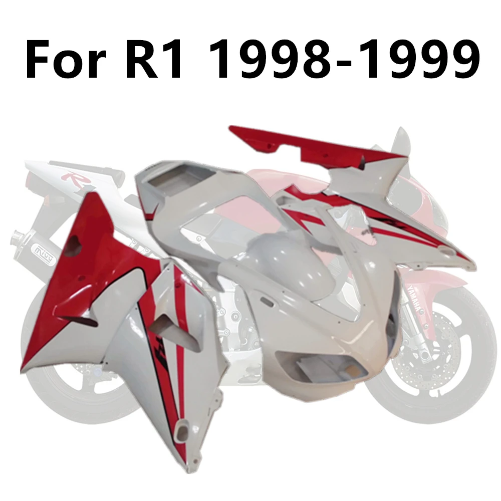 

Motorcycle for Yamaha R1 1998-1999 Full Fairing Kits r1 98-99 Bodywork Cowling Kit Injection Red White Stripes