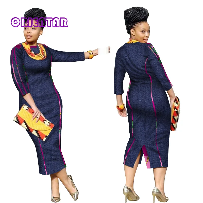 Африканские прямые ковбойские женские платья базин богатый принт лоскутное