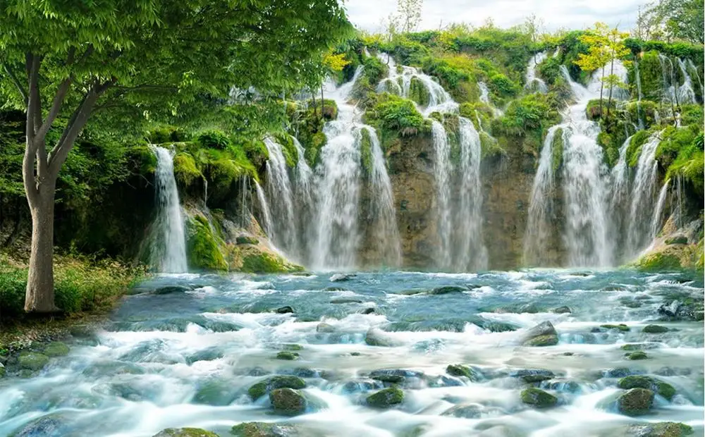 3D фото обои водопад воды для гостиной ванной Настенные бумаги домашний декор |