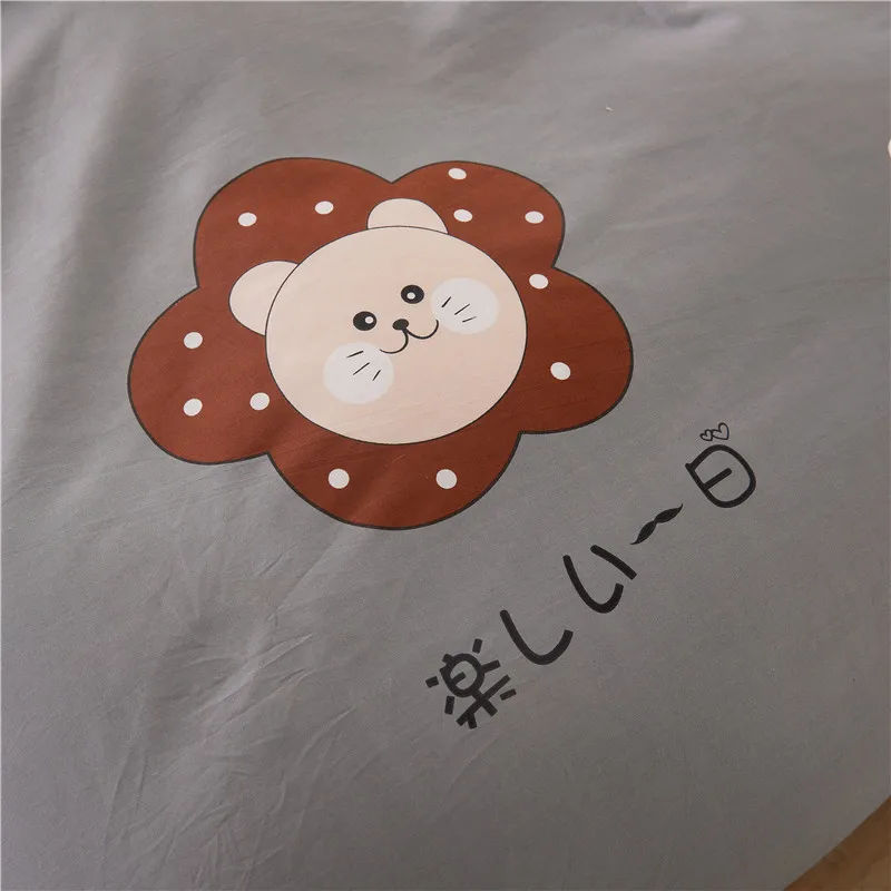 

1pc Cotton Bedding Sheets High Quality Cartoon Sunflower Print Bed Flat Sheet Twin Full Queen King Size No Pillowcase