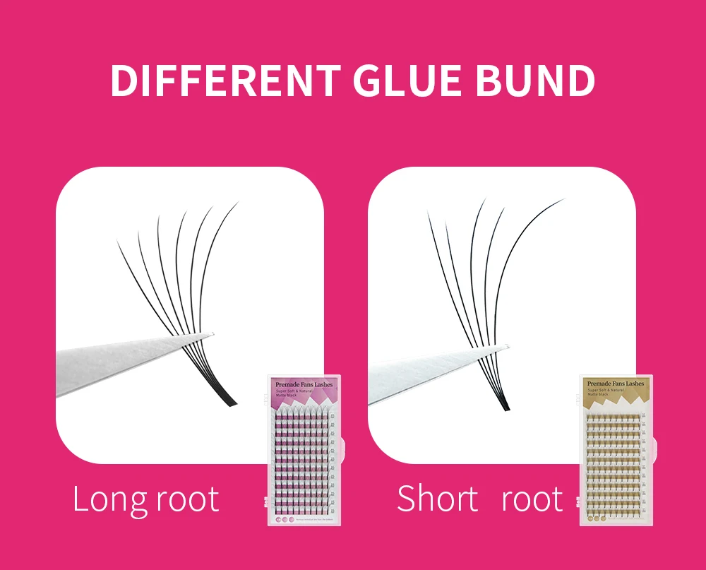 Description Picture 2 of itemGAHAMACA Lashes Premade Volume Wide Fans 3d/4d/5d/6d Short Stem Russian Volume Professional Eyelash Extensions Faux Mink