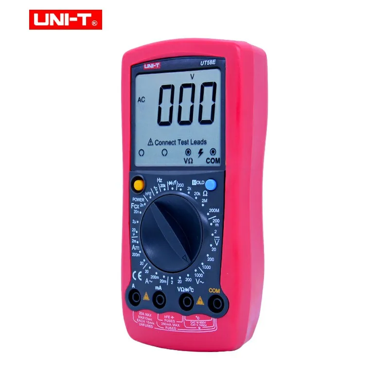 UNI-T UT58E цифровой мультиметр AC DC Вольтметр полный значок ЖК-дисплей Температура