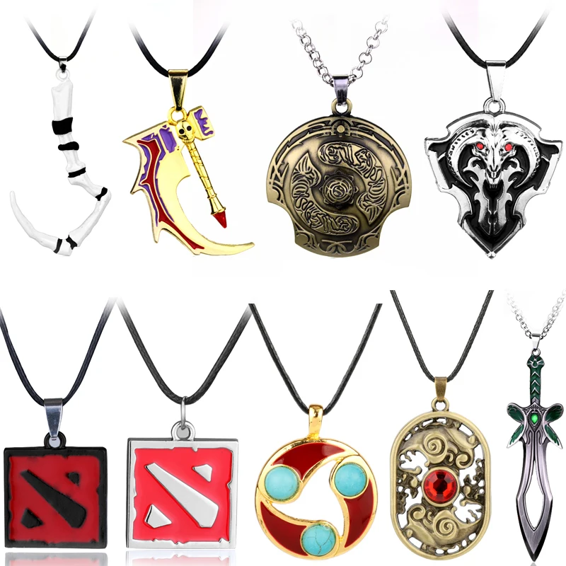 Game DOTA 2 Pendant Necklace DOTA2 Aegis of Champions Talisman Evasion Aghanims Scepter Butterfly Sword Weapon Charm | Украшения и