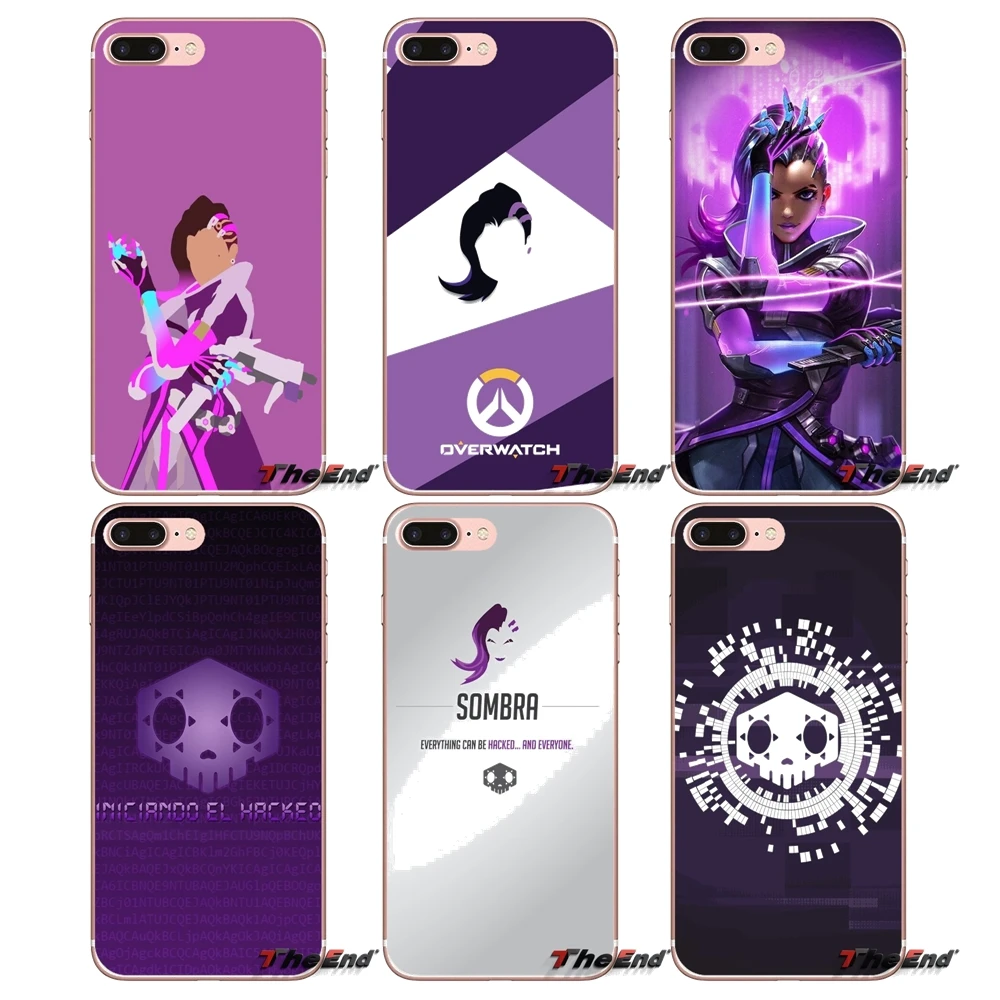 Overwatch OW персонаж Sombra прозрачный чехол из материала tpu сумка для Samsung Galaxy J1 J2 J3 J5 J7 A3