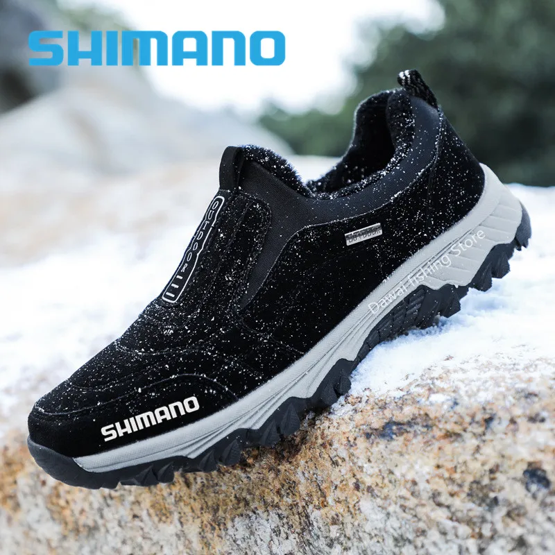 

SHIMANO Winter men's shoes new hiking shoes plus velvet to keep warm a pedal men's large size cotton shoes outdoor fishing shoes