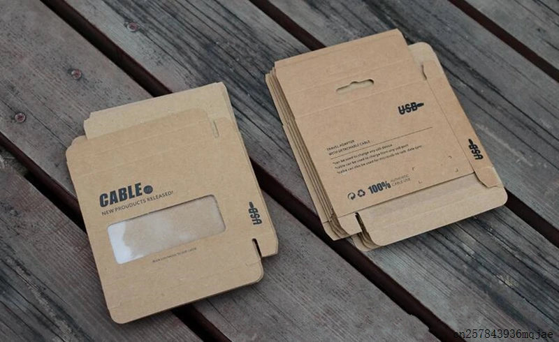 200 шт 1 м микро USB кабель Розничная упаковка коробки коричневый крафт-бумага