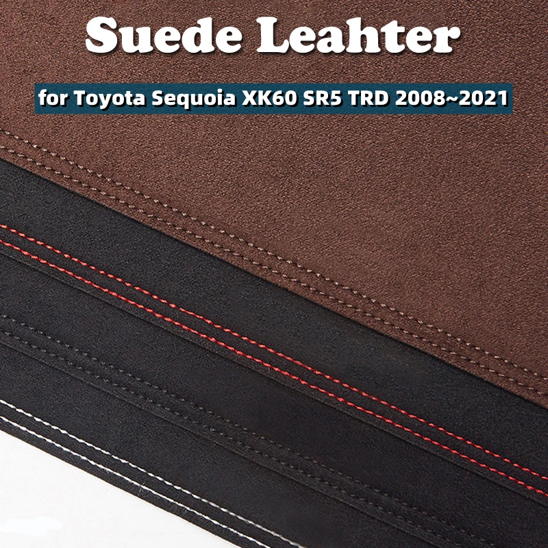 Alfombrilla de ante para salpicadero de coche, cubierta para salpicadero, parasol, para Toyota Sequoia XK60 SR5 TRD 2008 ~ 2021 2009 2010