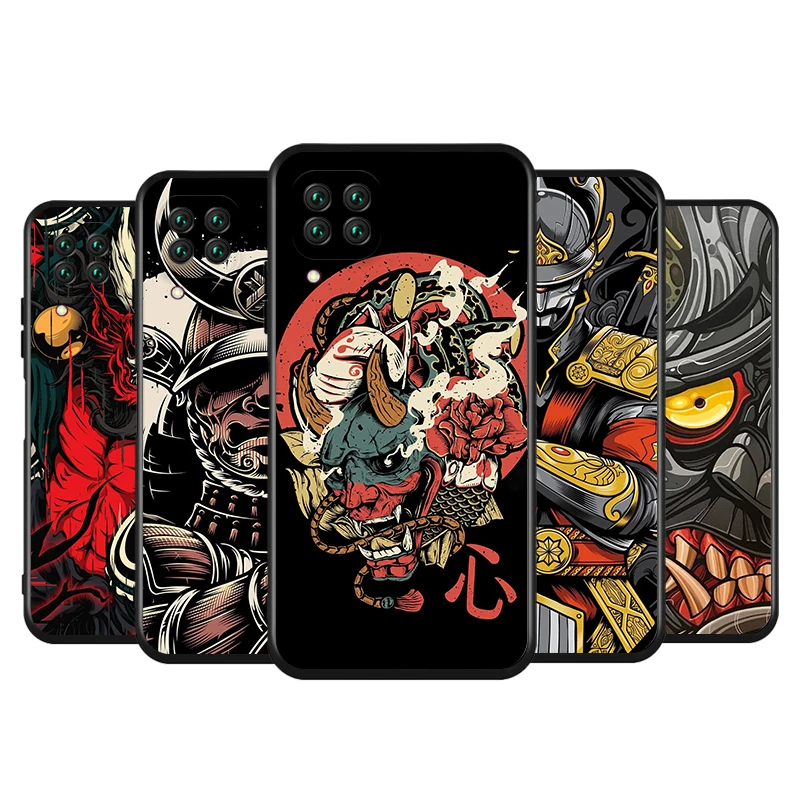 

For Huawei Nova 8 7 6 5 SE 5G 5i Pro 2 3 Lite 2017 Plus 2i 3E 3i 4E 5Z 5E 5T 7i Japanischen samurai schwarz TPU Phone Case