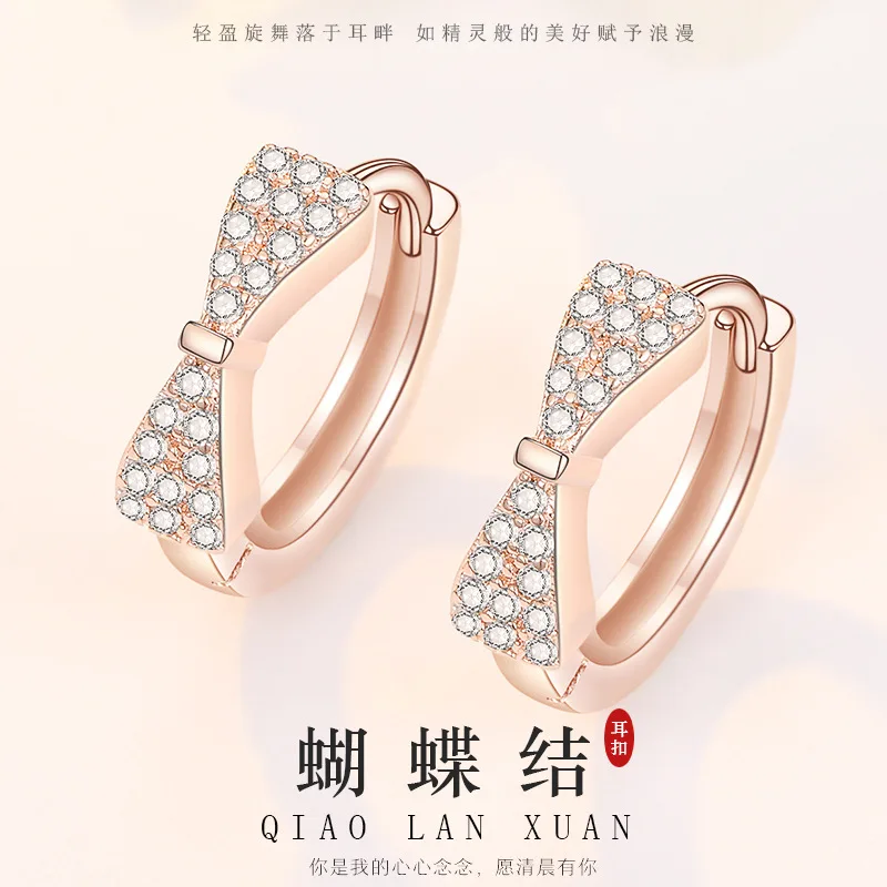 Модные женские хипстерские серьги с бриллиантовым бантом|Серьги-гвоздики| |