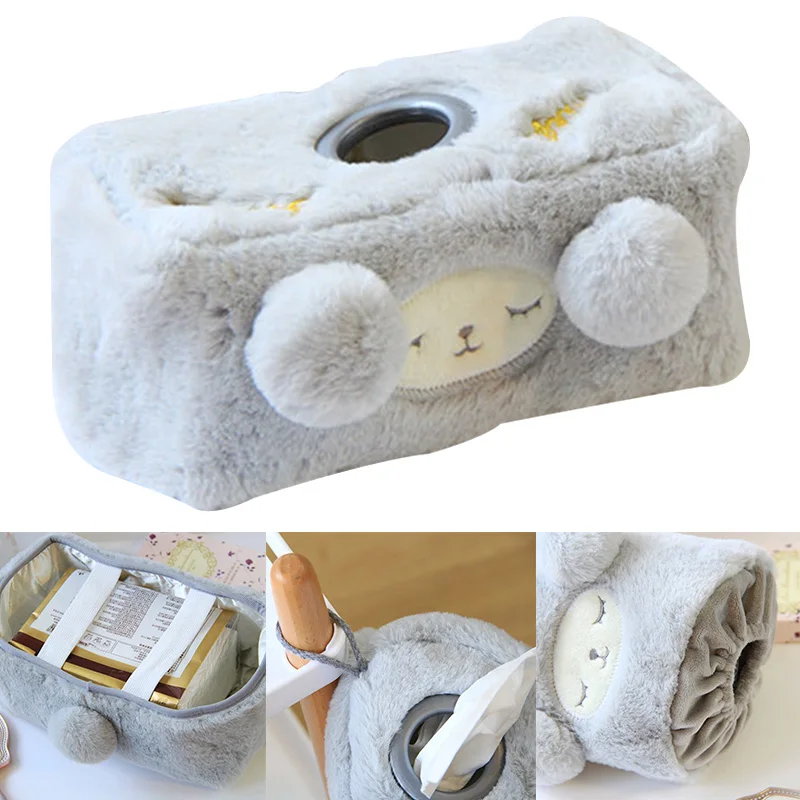 Коробка из овечьей ткани, плюшевая коробка из овечьей ткани, чехол для автомобиля, гостиной, спальни, чучела коробка для салфеток, держатель H99F