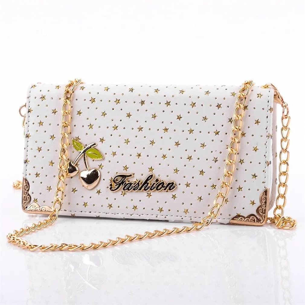 Звездный и вишневый узор PU кожаный откидной Чехол кошелек с подставкой для iPhone6