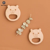 lets make 1pc wooden teethers bear shape bpa free wooden baby teether cartoon wood animals diy nursing bracelet baby teether