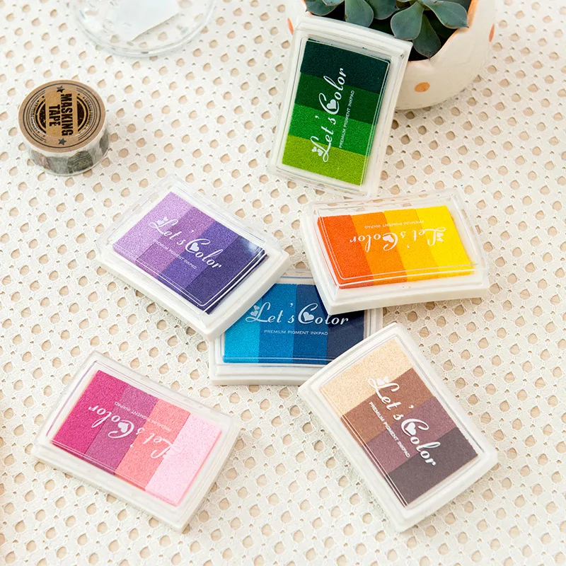 1 шт. 4 цвета градиент красочная штемпельная подушечка штамп планировщика