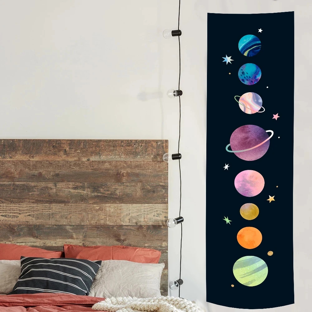 Винтажный гобелен с планетами настенный психоделической Галактикой космосом