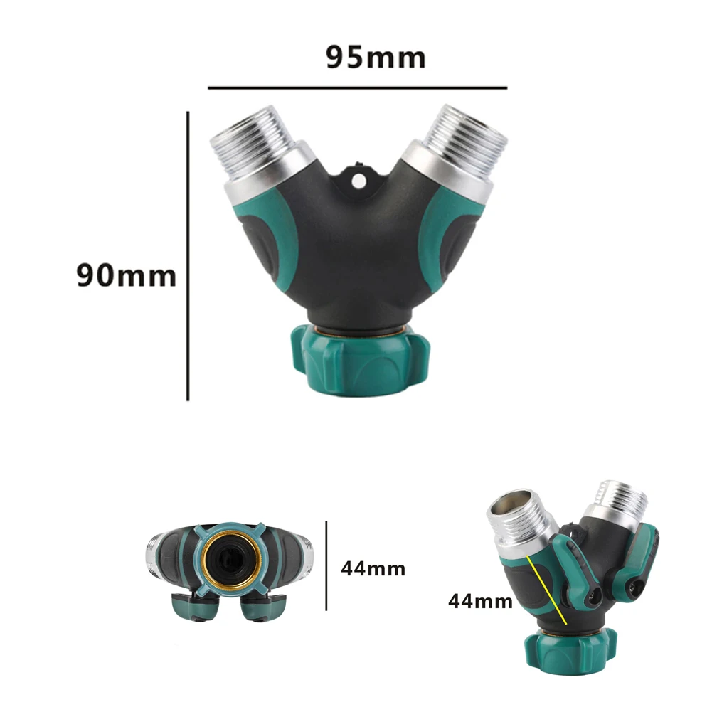 

Garden 2-Way Distributor Water Flow Zinc Alloy Y Hose Splitters Connector Regulable Practical Faucet Garden Water Connectors
