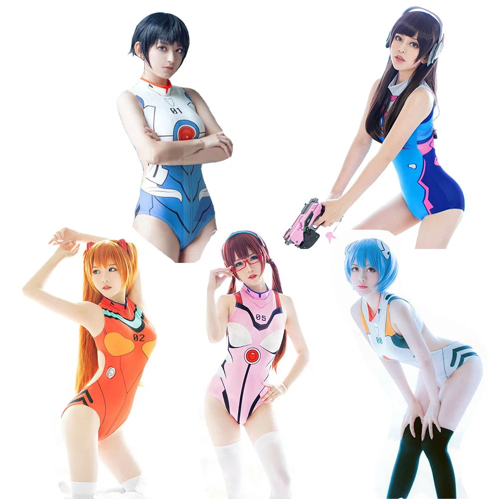 Evangelion EVA купальник с открытой спиной одежда для плавания SUKUMIZU Asuka/AYANAMI/Makinami