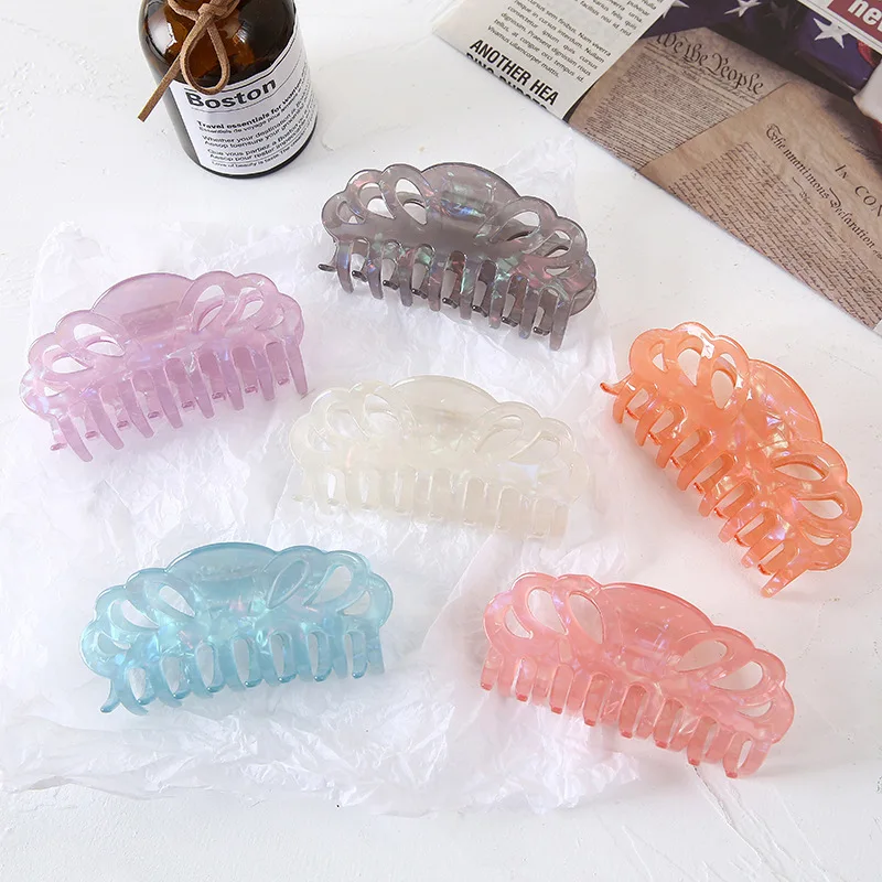 

Korean Acrylic Big Crab Hair Claw Barrette Clips Women Girls Take bath Plastic Ponytail Holder Clamps Hair Accessories Fashion