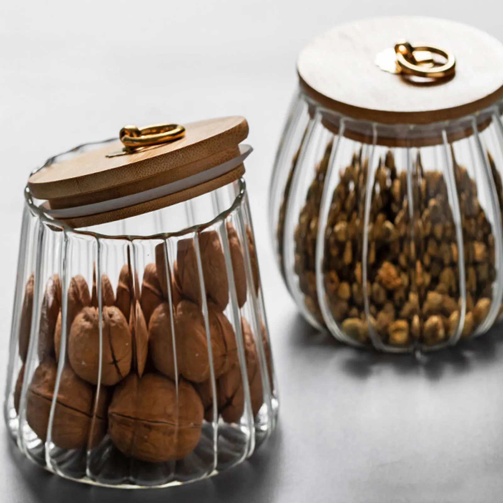 Новинка Лидер продаж деревянной крышкой герметичные стеклянные банки Кухня