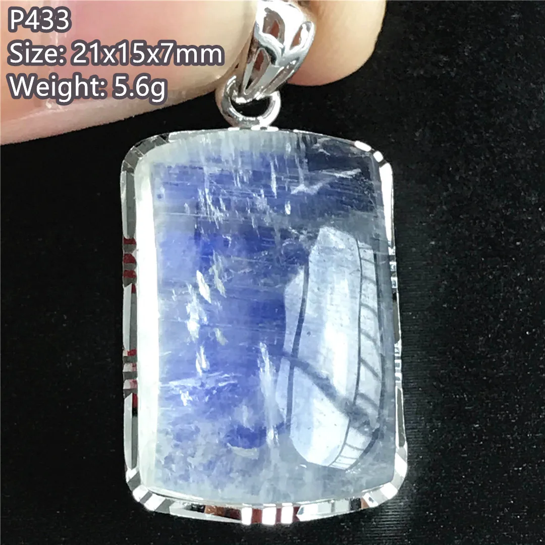 

Natural Moonstone Pendant Jewelry For Women Man 925 Silver Crystal Luck Healing Gift 21x15x7mm Blue Stone Beads Gemstone AAAAA