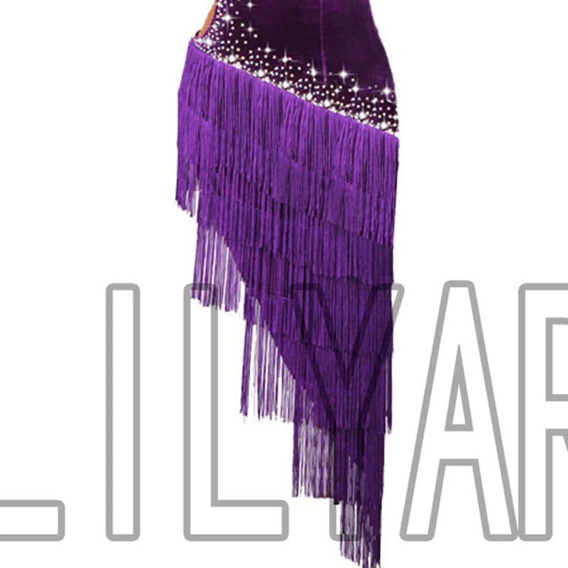 Женское платье для латиноамериканских танцев красное с разрезом и юбкой