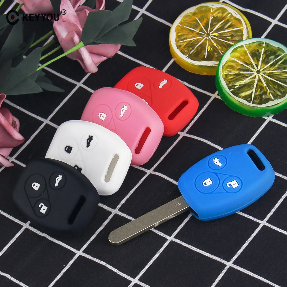 Силиконовый чехол KEYYOU для автомобильного ключа Honda Accord CR V CRV Civic Pilot Fit Freed StepWGN