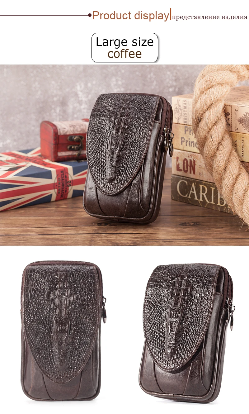 Genuine Leather Men's Waist Fanny Pack Mobile Phone Pouch Soft Cowhide Cross Body Zipper Money Purses Hip Bum Belt Bags For Men