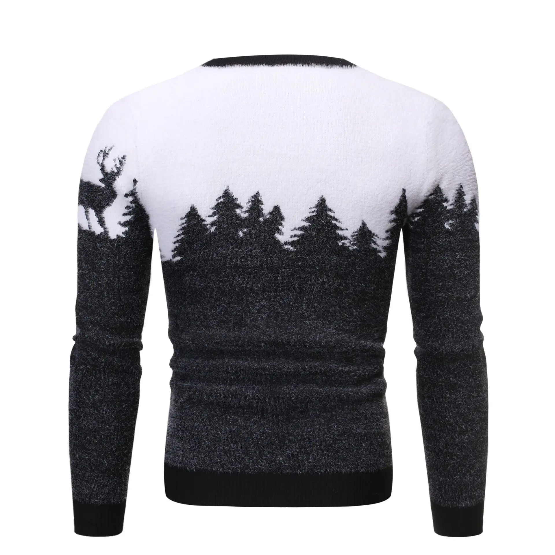 Christmas sweater men winter thick warm coats h igh quality pullover deer print sweater male red slim fit casual pullover