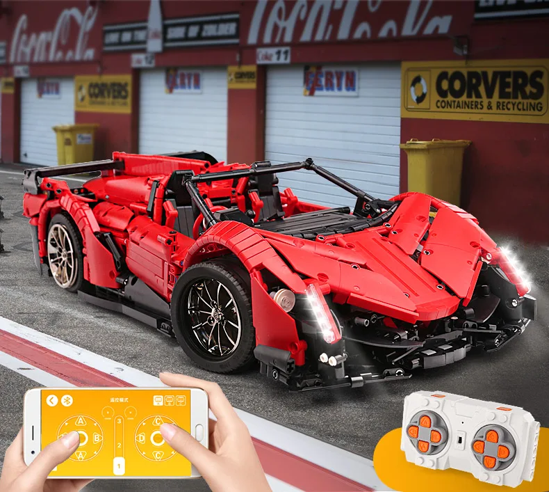 Радиоуправляемая машина Veneno Lamborghinis Roadster power function автомобильные строительные блоки кирпичи Детские технические игрушки 20091 MOC 10559