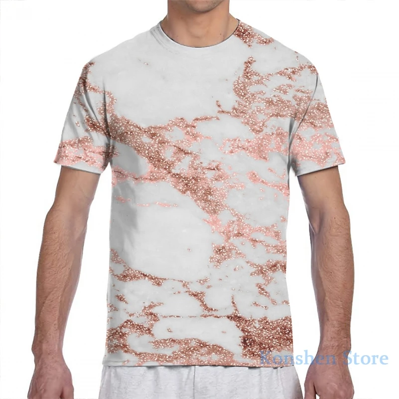 Футболка Мужская/женская с коротким рукавом стильная модная рубашка текстурным рисунком белым мрамором