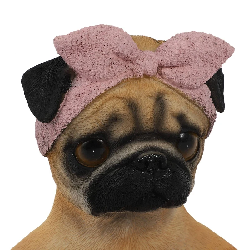 

Decorative Resin Pug Dog Tissue Box Roll Holder Durable Bathroom Animal Lady Dog Wall Hanging Toilet Paper Canister