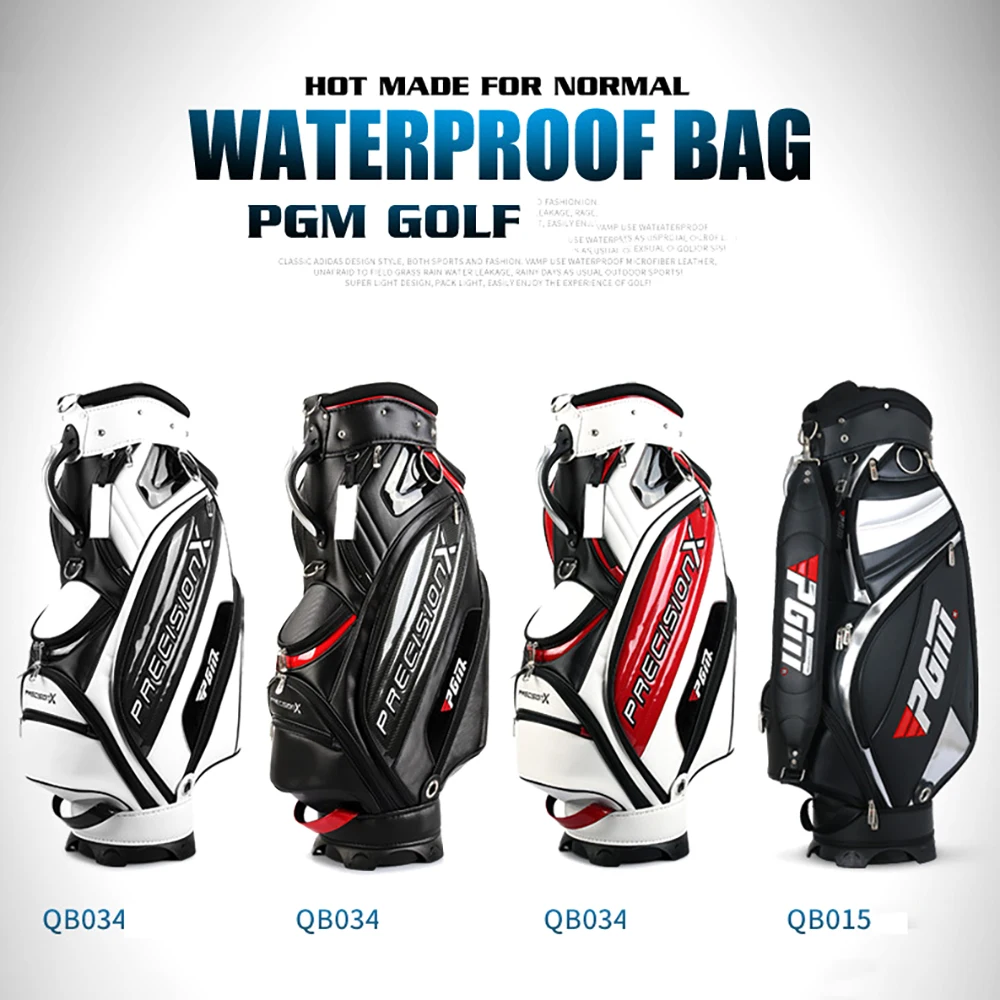 PGM Golf Bag Men'S Club Bag PU Waterproof Portable Golf Aviation Bag Large Capacity Hold 13-14 Golf Clubs Travel Package
