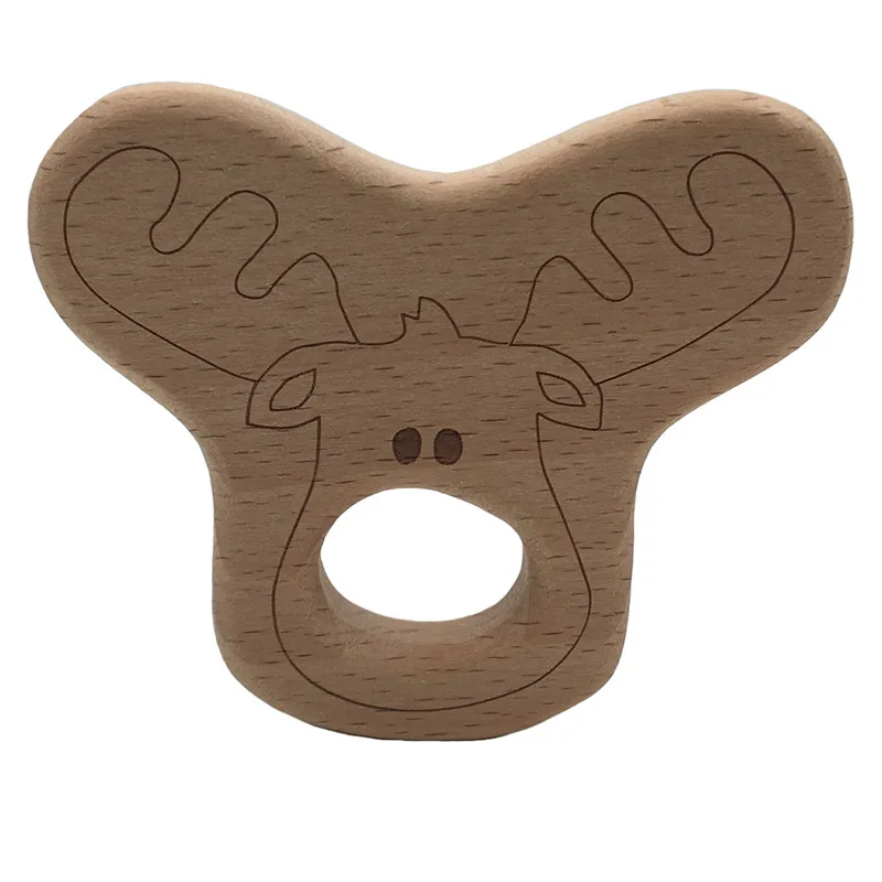 1pcs Infant Baby Teether Beech Wood Teethers Animal Shape Wood Baby Toy Teething Accessories Kid Teething Pendant Nursing Holder - Цвет: C814