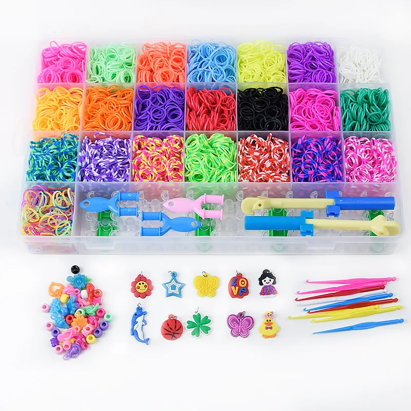 6800 штук радужные резиновые ленты тканая Одежда DIY игрушки ткацкий станок Ремесло