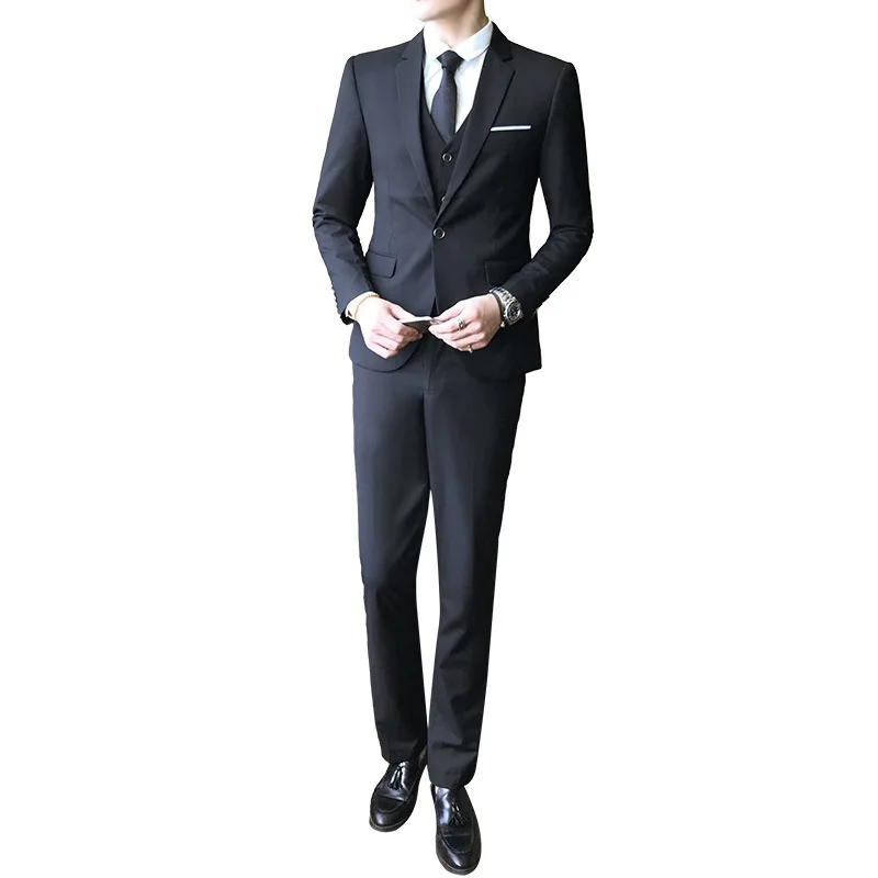 

Suit men's suit slim custom groom suit banquet suit men business suit British style three piece set